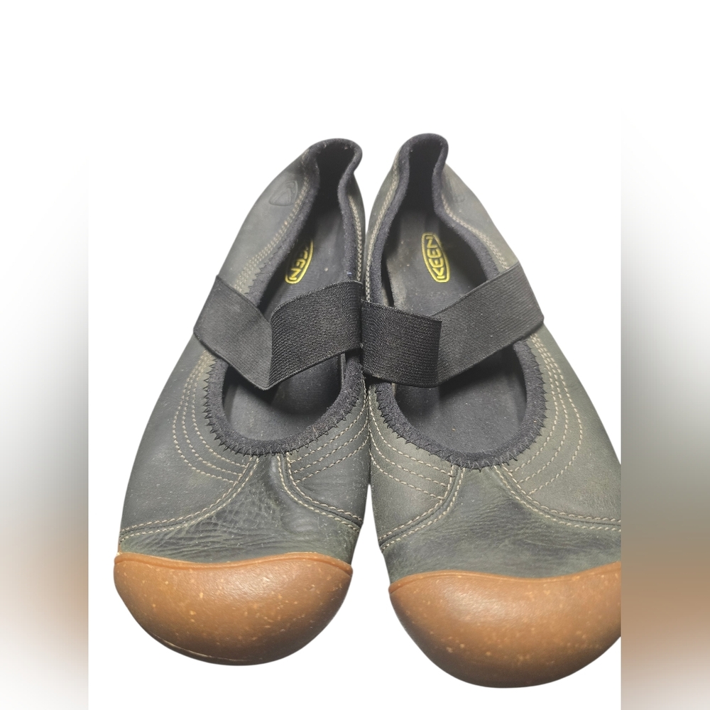 Keen Sienna Leather Brown Gray Mary Jane Flats Womens 9 - Picture 4 of 7